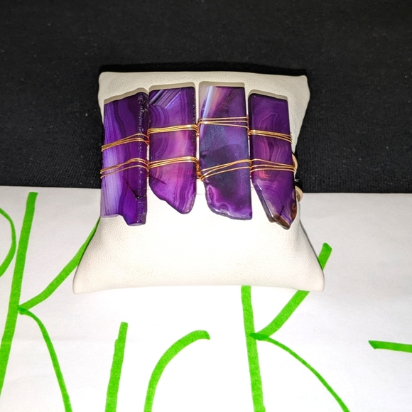 Natural Raw Amethyst Bracelet - Picture 4 of 5